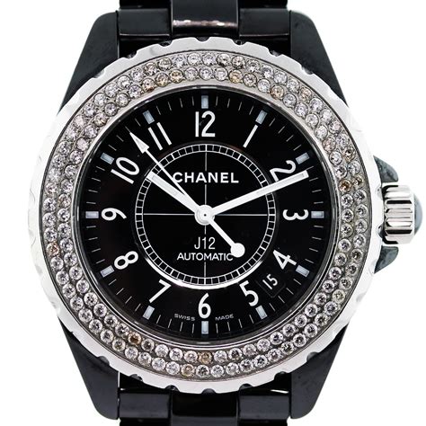 chanel j12 black diamond|chanel j12 white with diamonds.